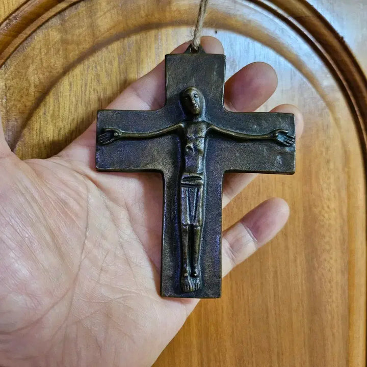 [BUNJANG] Vintage American Bronze Mini Wall Cross / 미국 올드 청동브론즈 미니 벽걸이 십자가.