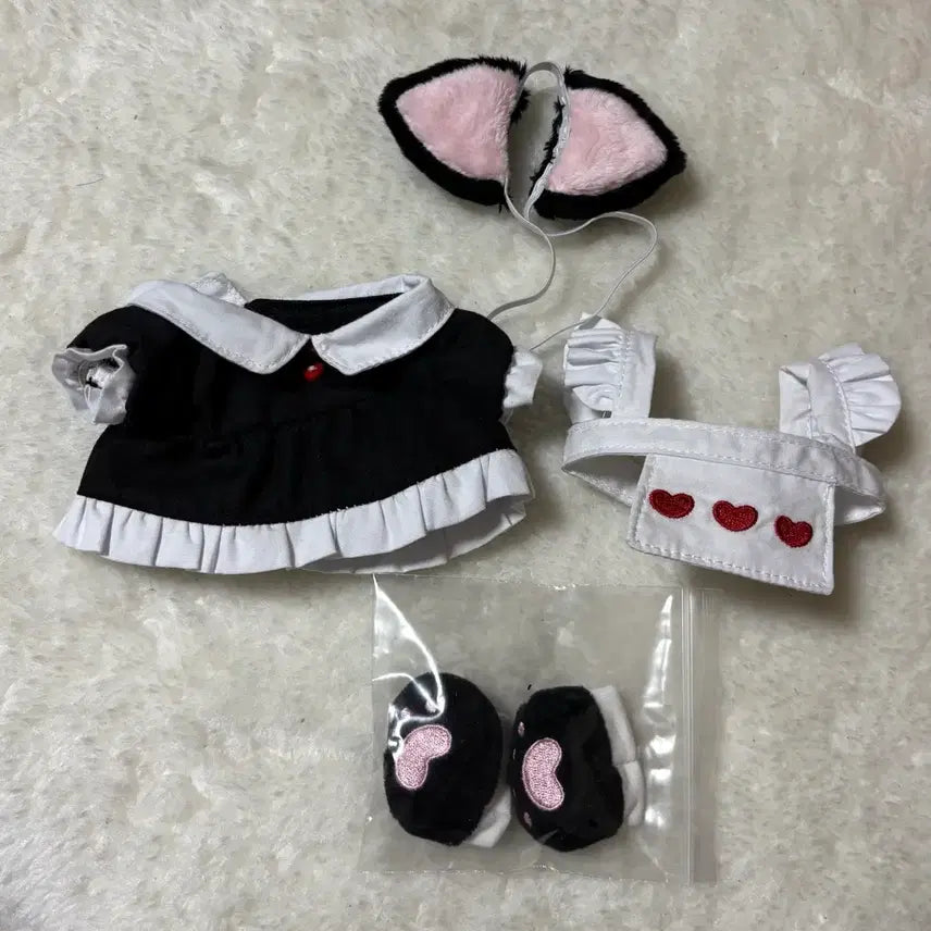 [BUNJANG] 20cm Doll Cat Maid Outfit Set / 솜인형 고양이 메이드 옷장