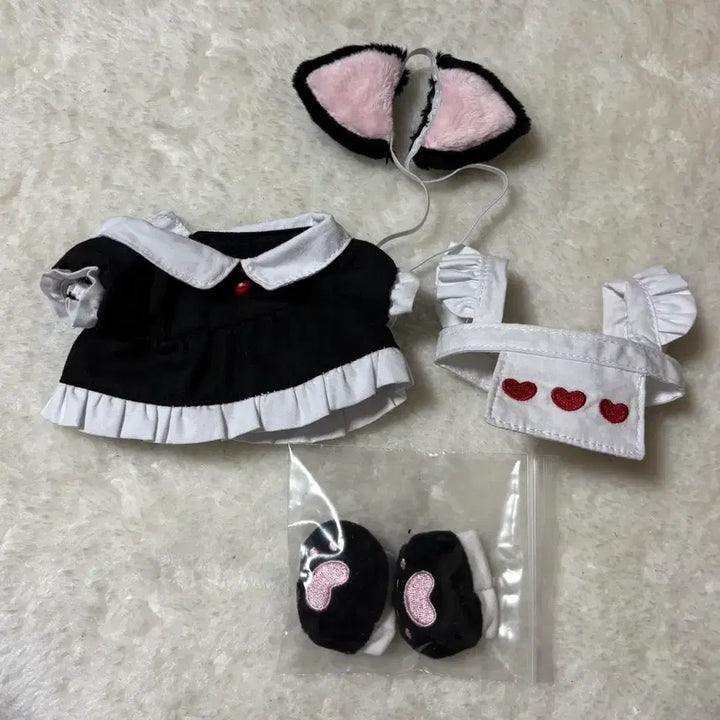[BUNJANG] 20cm Doll Cat Maid Outfit Set / 솜인형 고양이 메이드 옷장