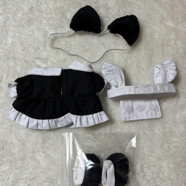 [BUNJANG] 20cm Doll Cat Maid Outfit Set / 솜인형 고양이 메이드 옷장