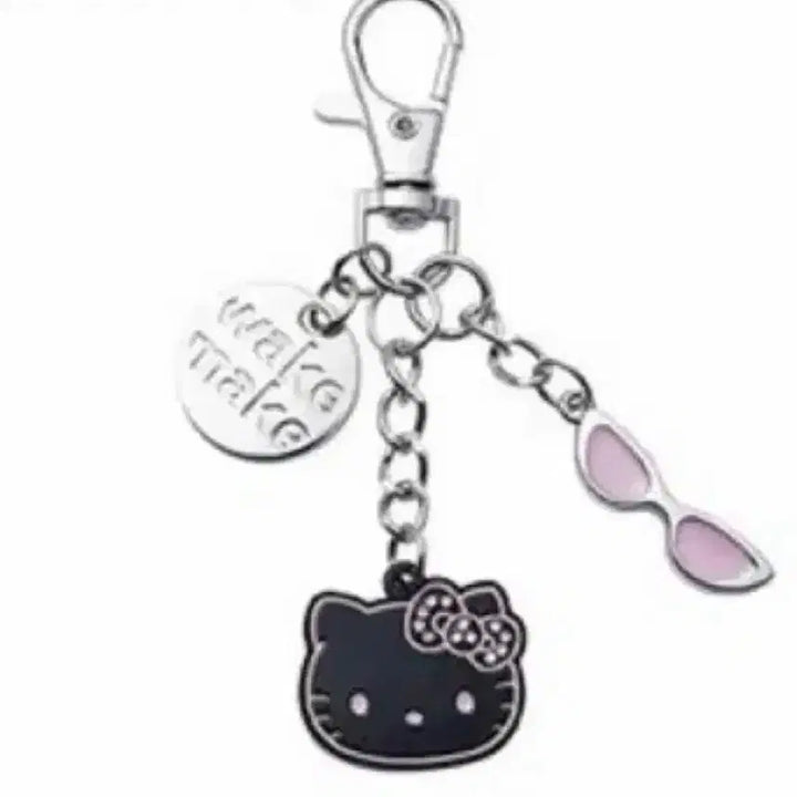 [BUNJANG] WAKEMAKE x Hello Kitty Charm Keyring - Black (Sealed) / 미개봉) 웨이크메이크 헬로키티 참키링 블랙