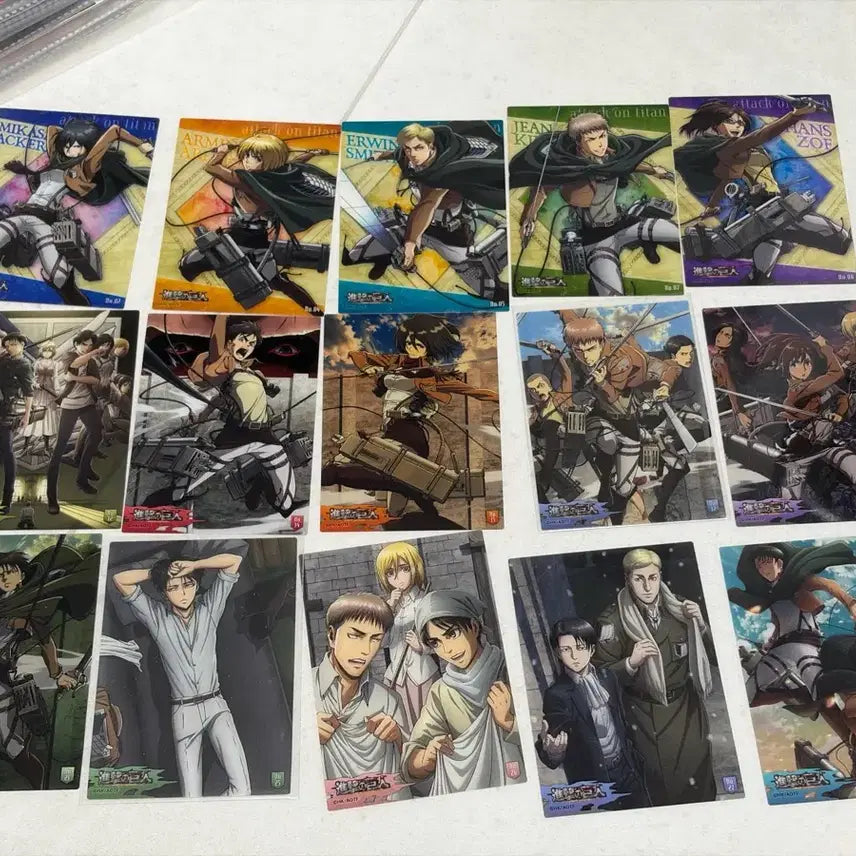 [BUNJANG] Attack on Titan Clear Card Bundle (15 pcs) / 진격의거인 클리어카드 15장 일괄
