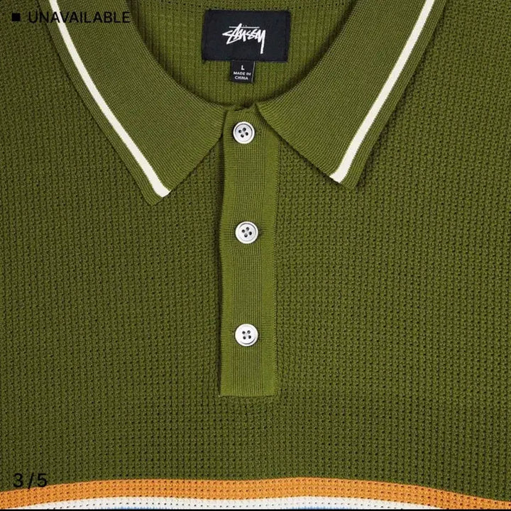 [BUNJANG] Stussy Stripe Polo Knit Shirt L / STUSSY 스투시 스트라이프 폴로 니트 셔츠 L