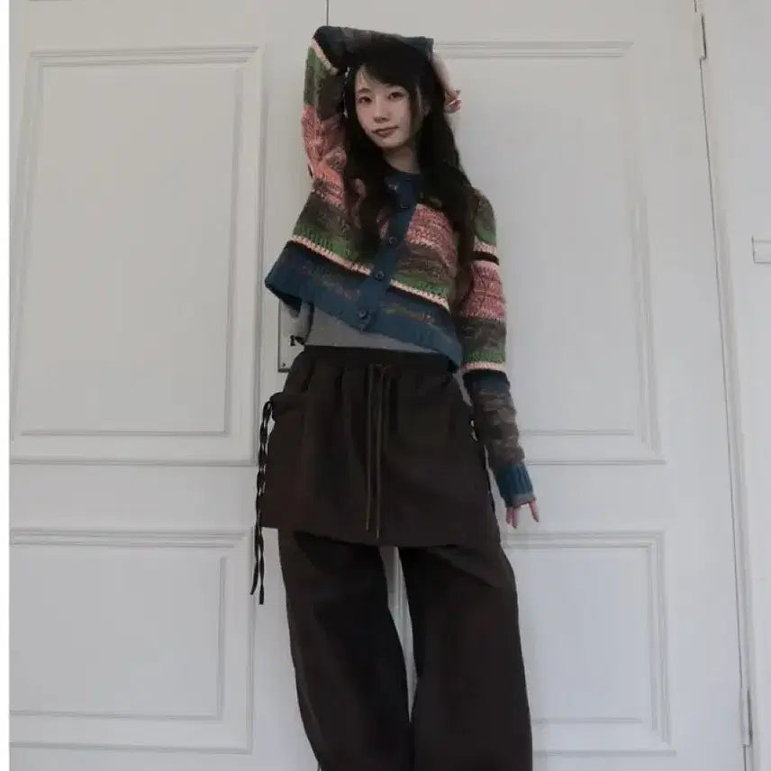 [BUNJANG] Tilde Seoul Vintage Layered Skirt Pants Brown / 틸데서울 빈티지 레이어드 스커트 팬츠 브라운 판매합니다
