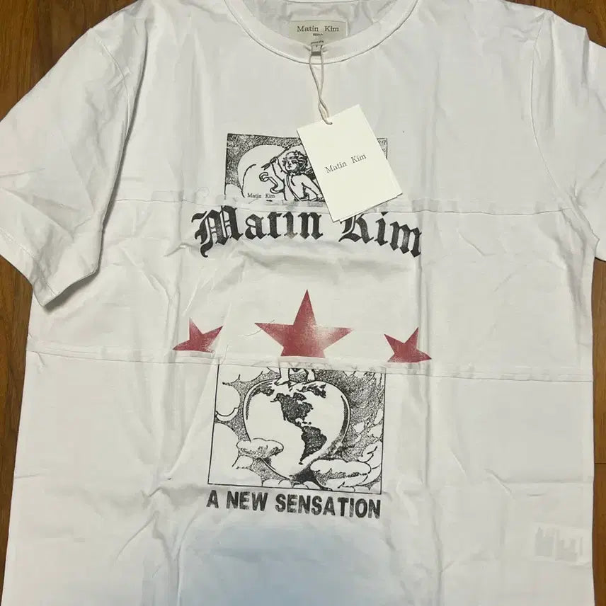 [BUNJANG] Matin Kim White Printing Short Sleeve T-Shirt / 마뗑킴 화이트 프린팅 반팔 티셔츠 마틴킴 matin kim