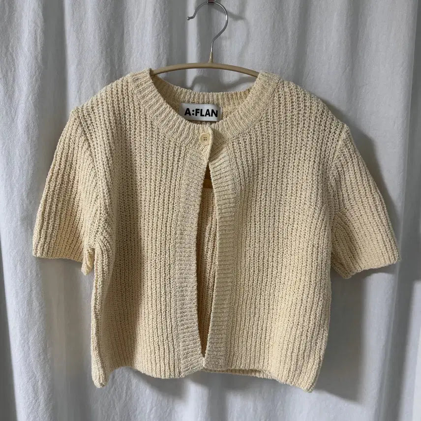 [BUNJANG] Yellow Knit Sleeveless and Cardigan Set / [마지막 가격내림/새상품]니트 나시 가디건 세트