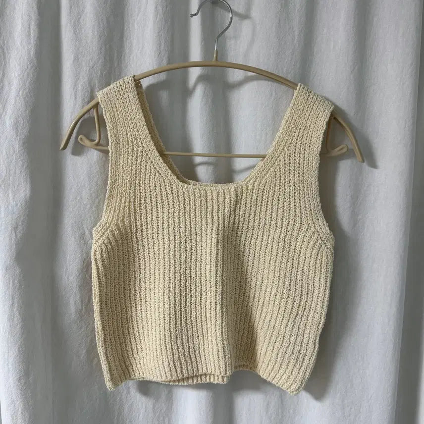 [BUNJANG] Yellow Knit Sleeveless and Cardigan Set / [마지막 가격내림/새상품]니트 나시 가디건 세트