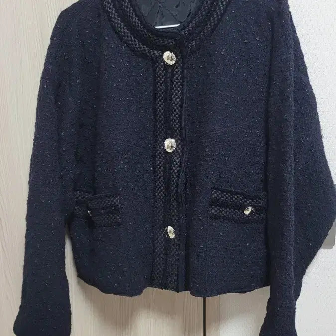 [BUNJANG] System Navy Tweed Jacket Size 160 / 시스템 네이비 트위드 자켓 160