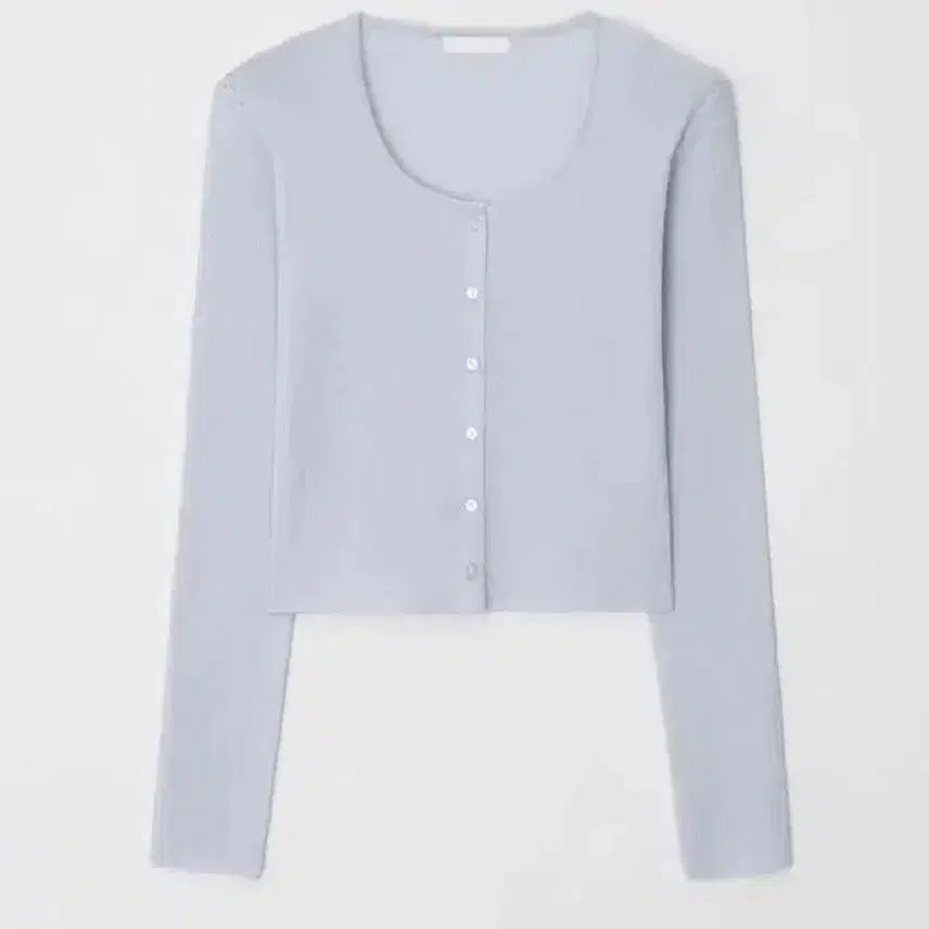 [BUNJANG] TheWish Leeds Base Slim Cardigan Crop Sky Blue / 더위시 리즈 leeds 베이스 슬림 가디건 크롭 스카이 블루