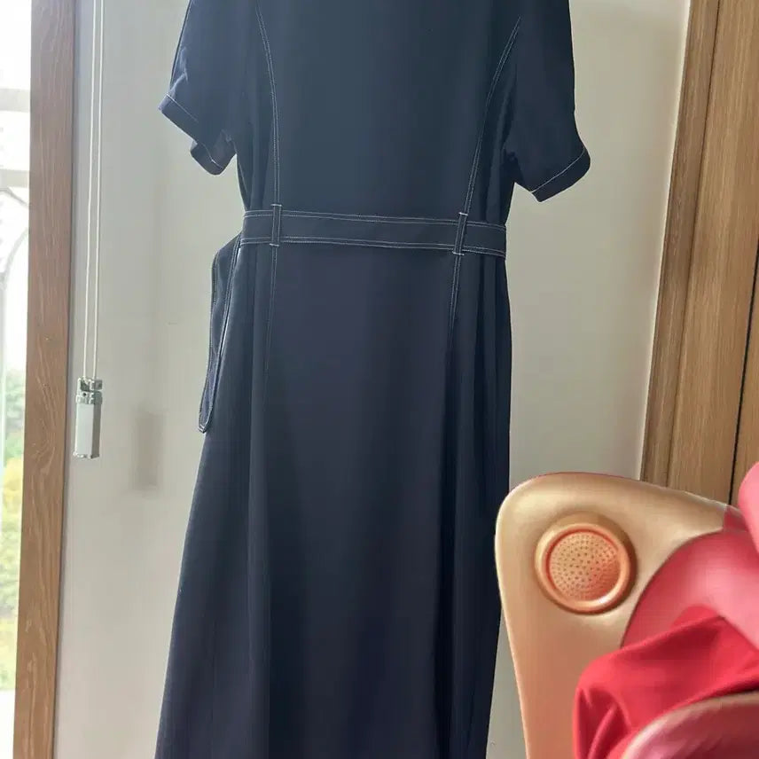 [BUNJANG] YUKGUL Square Neck Stitch Dress / 육걸 스퀘어넥 스티치 원피스~!!(새상품)