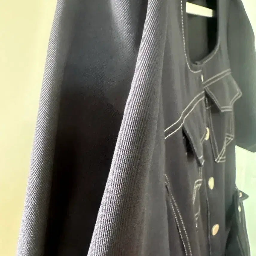 [BUNJANG] YUKGUL Square Neck Stitch Dress / 육걸 스퀘어넥 스티치 원피스~!!(새상품)