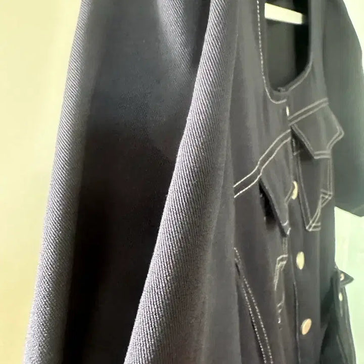 [BUNJANG] YUKGUL Square Neck Stitch Dress / 육걸 스퀘어넥 스티치 원피스~!!(새상품)
