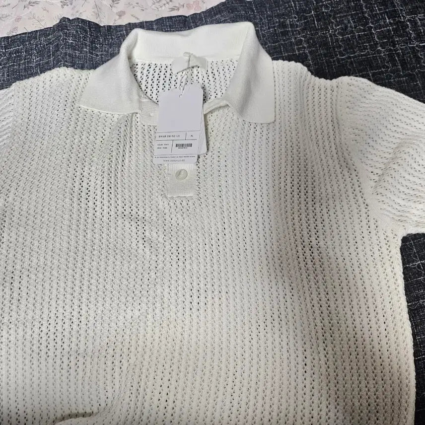 [BUNJANG] Minav Pure Cotton Punching Collar Knit Ivory / 카라니트