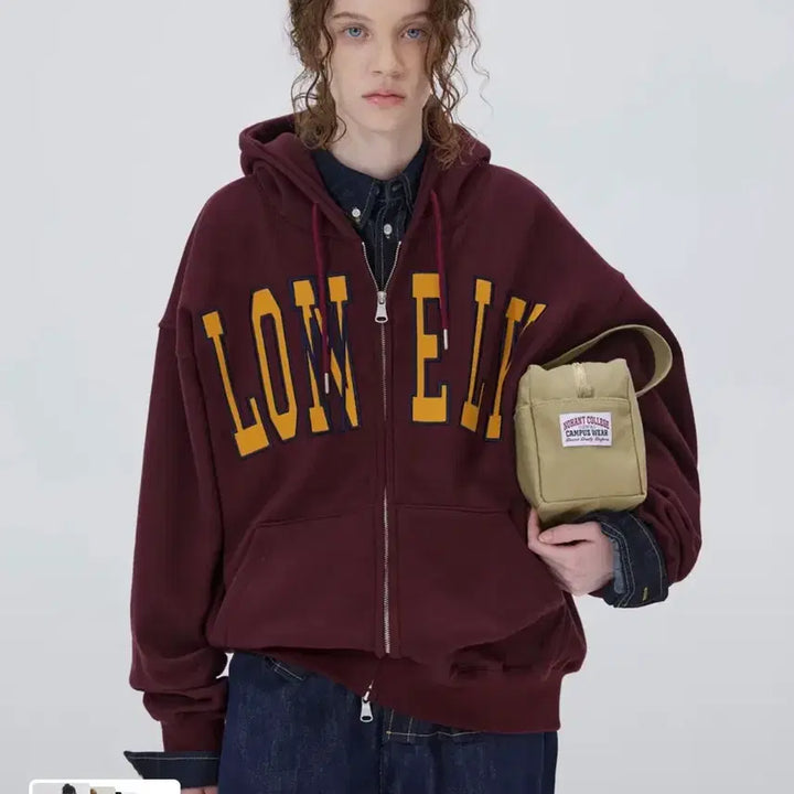 [BUNJANG] NOHANT Burgundy Hoodie Zip-up (Size L) / 노앙 후드집업 L 사이즈