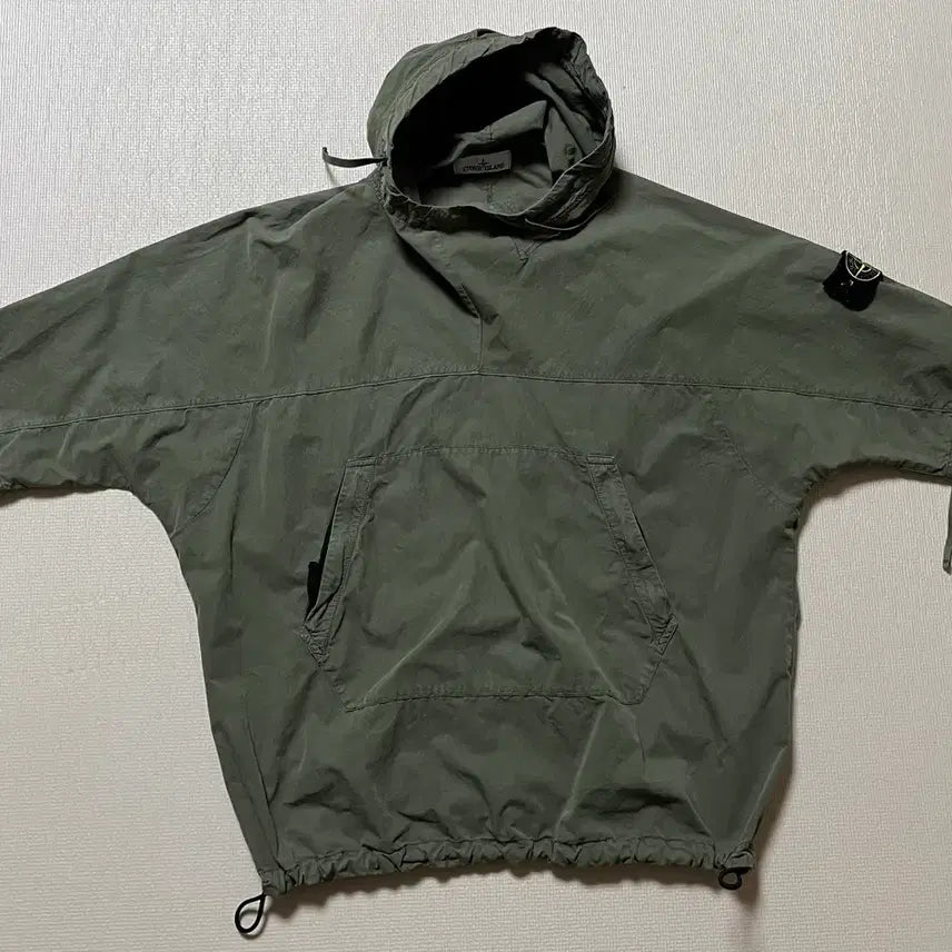 [BUNJANG] Stone Island Short Sleeve Anorak Hoodie - Khaki - Size L / 스톤아일랜드 반팔 아노락 후드L