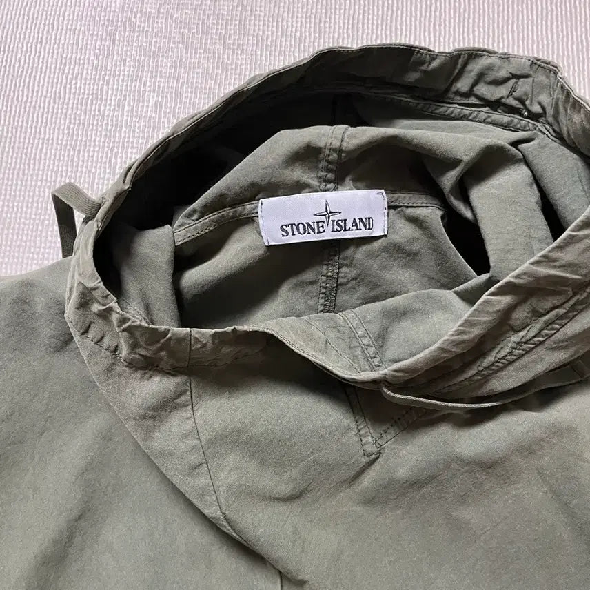 [BUNJANG] Stone Island Short Sleeve Anorak Hoodie - Khaki - Size L / 스톤아일랜드 반팔 아노락 후드L