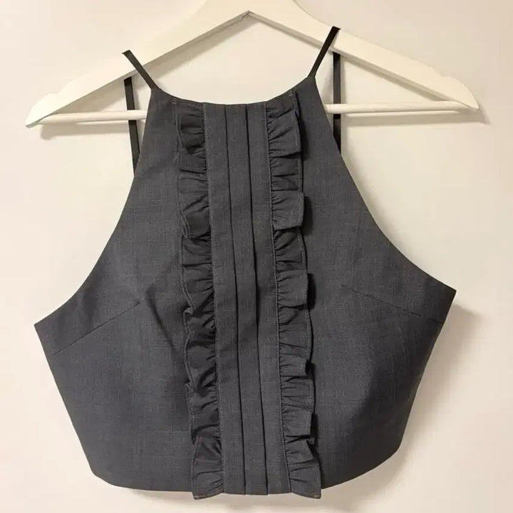 [BUNJANG] ChouchouTong Ruffled Pleat Halter Top Size 10 / 슈슈통 러플 플리츠 홀터 탑