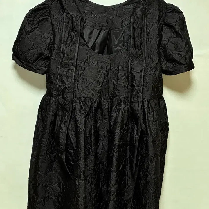 [BUNJANG] Lecon Jacquard Ribbon Mini Dress Black / 르콩 자카드 리본 미니 드레스 블랙 (촬영용)팝니다