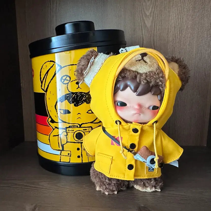 [BUNJANG] Kodak Raincoat Bear Plush Keychain / 히로노 X 코닥 레인코트 곰인형 키링