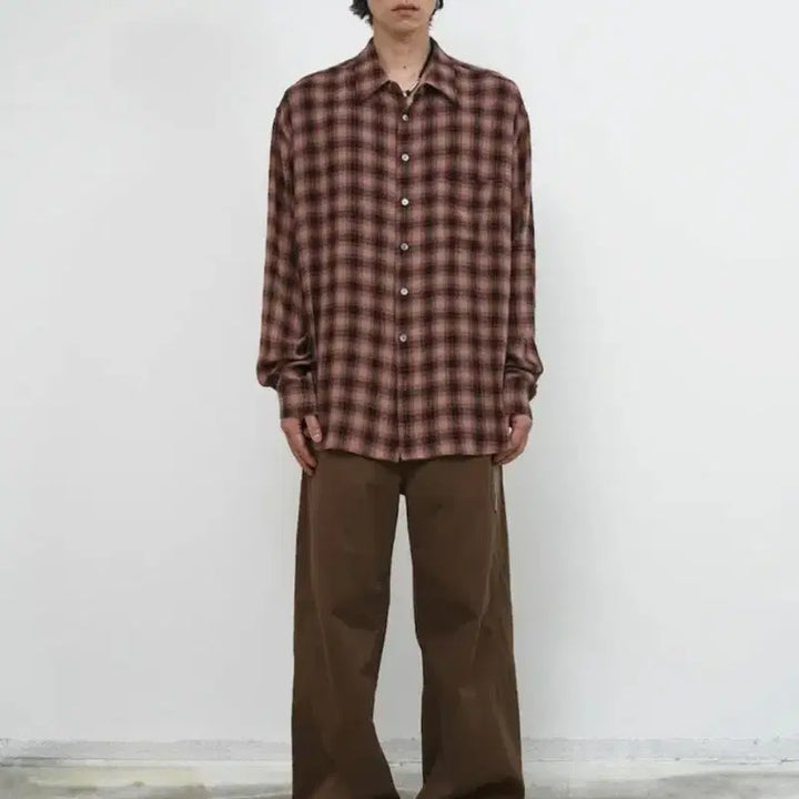 [BUNJANG] Surface Edition Loose Check Shirt Dark Pink L / 서피스에디션 / LOOSED CHECK SHIRTS_다크핑크 / L