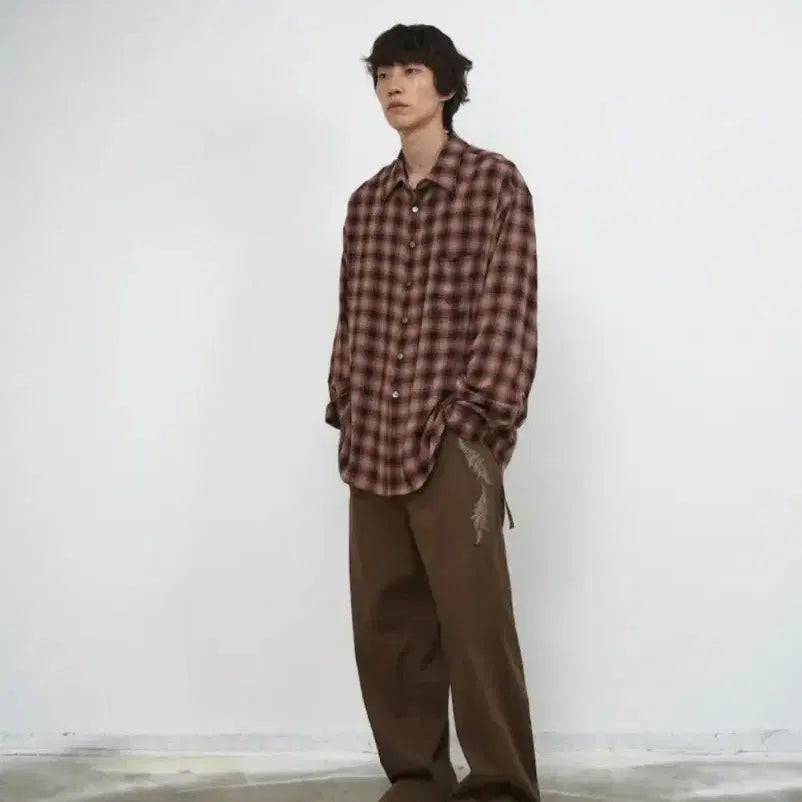 [BUNJANG] Surface Edition Loose Check Shirt Dark Pink L / 서피스에디션 / LOOSED CHECK SHIRTS_다크핑크 / L