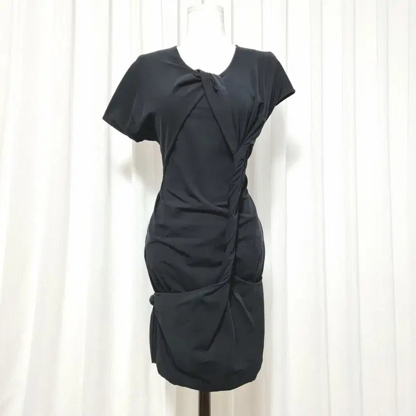 [BUNJANG] Helmut Lang Drape Twist Shirring Spandex Asymmetrical Dress / 헬무트랭 드레이프꼬임 셔링 스판 언발란스 원피스 (55) 상태최상