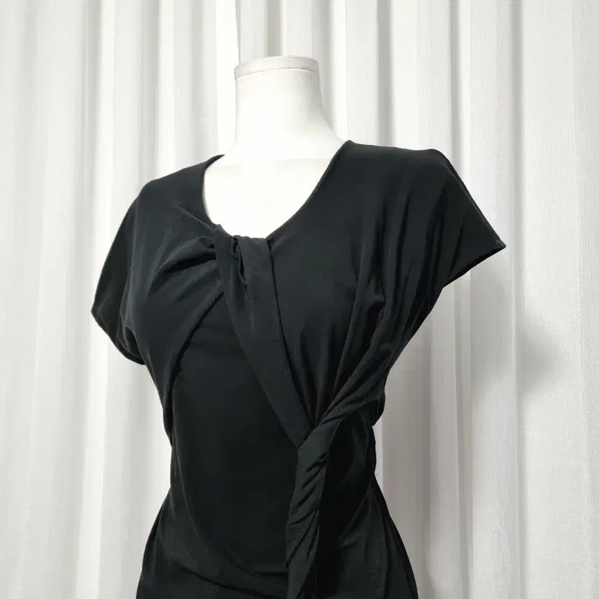 [BUNJANG] Helmut Lang Drape Twist Shirring Spandex Asymmetrical Dress / 헬무트랭 드레이프꼬임 셔링 스판 언발란스 원피스 (55) 상태최상
