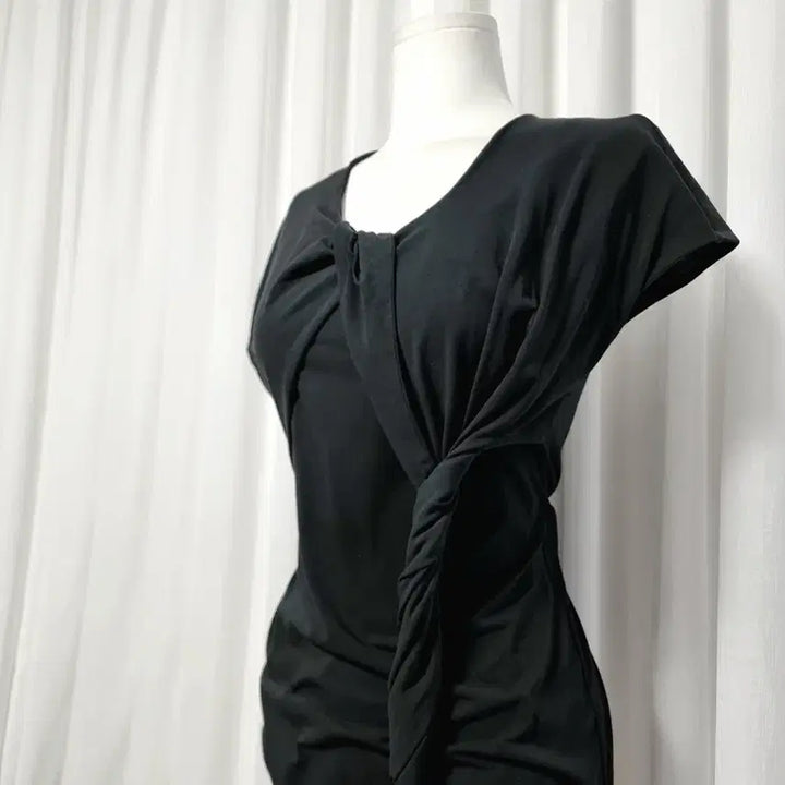 [BUNJANG] Helmut Lang Drape Twist Shirring Spandex Asymmetrical Dress / 헬무트랭 드레이프꼬임 셔링 스판 언발란스 원피스 (55) 상태최상