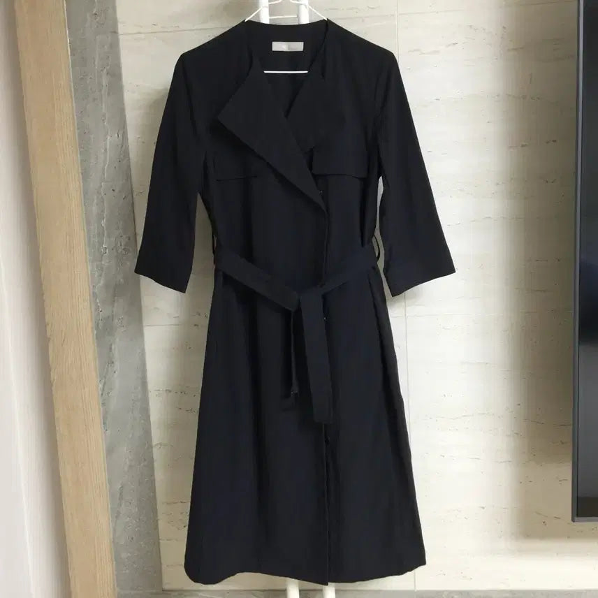 [BUNJANG] Beanpole Seersucker Belted Dress / 빈폴 시어서커 벨트 원피스 90