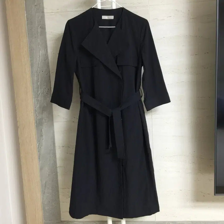 [BUNJANG] Beanpole Seersucker Belted Dress / 빈폴 시어서커 벨트 원피스 90
