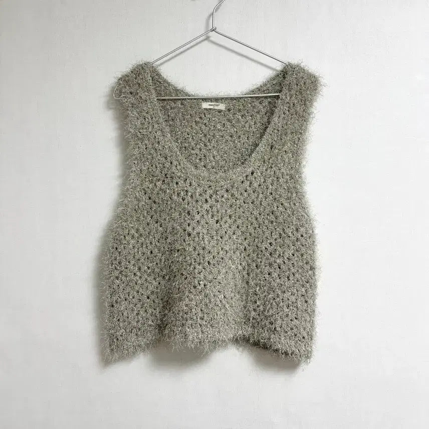 [BUNJANG] Studio CLIP Knit Bustier Khaki Light Grey / 니트 뷔스티에