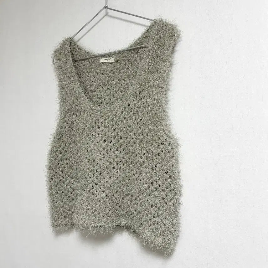 [BUNJANG] Studio CLIP Knit Bustier Khaki Light Grey / 니트 뷔스티에