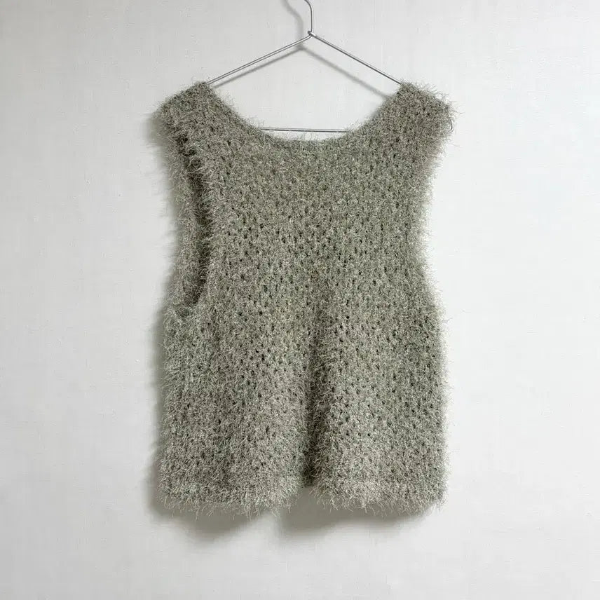 [BUNJANG] Studio CLIP Knit Bustier Khaki Light Grey / 니트 뷔스티에