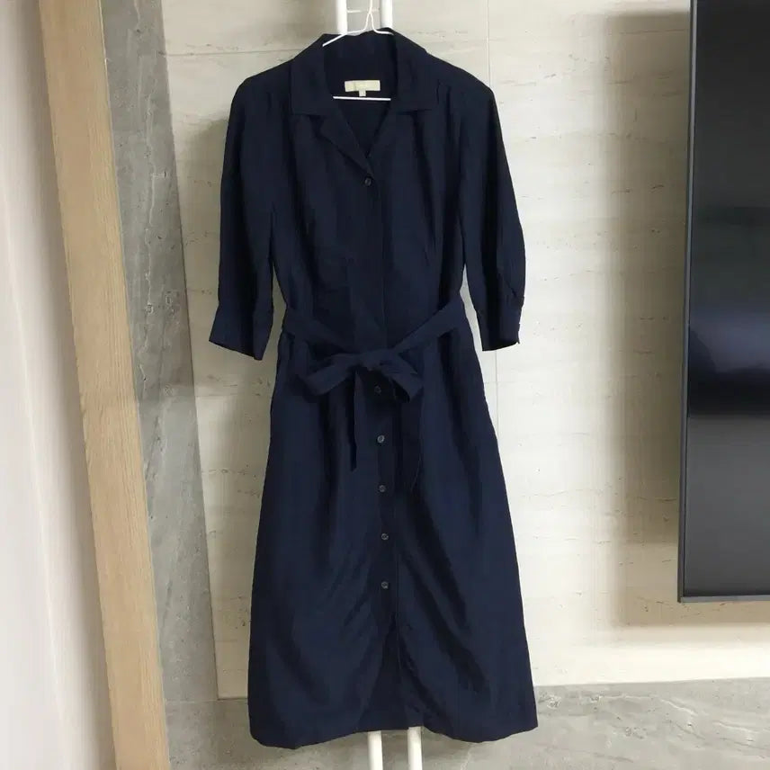 [BUNJANG] Beanpole 22 Linen Belted Long Dress / 빈폴 22 린넨 벨티드 롱 원피스 90