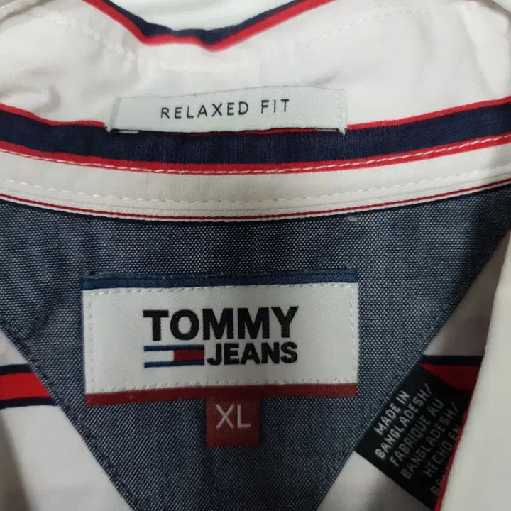 [BUNJANG] Tommy Hilfiger Striped Red Long Sleeve Shirt / 타미힐피거 스트라이프 레드 긴팔 셔츠 0249