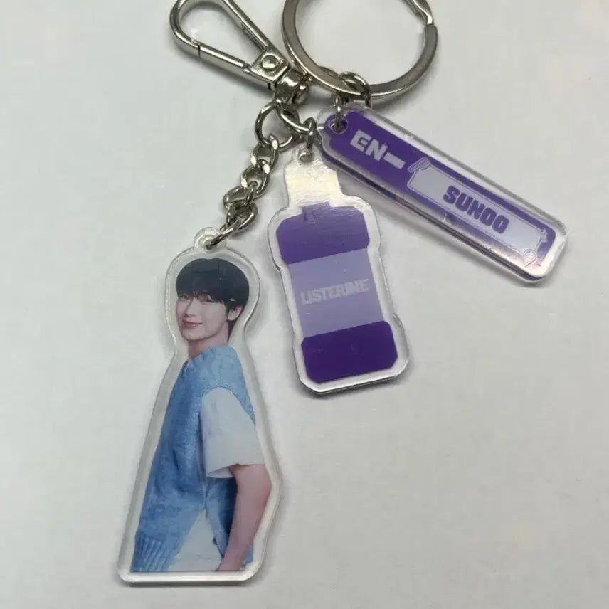[BUNJANG] ENHYPEN Sunoo Listerine Keychain Photocard / 엔하이픈 선우 키링 리스테린 양도 판매 포카