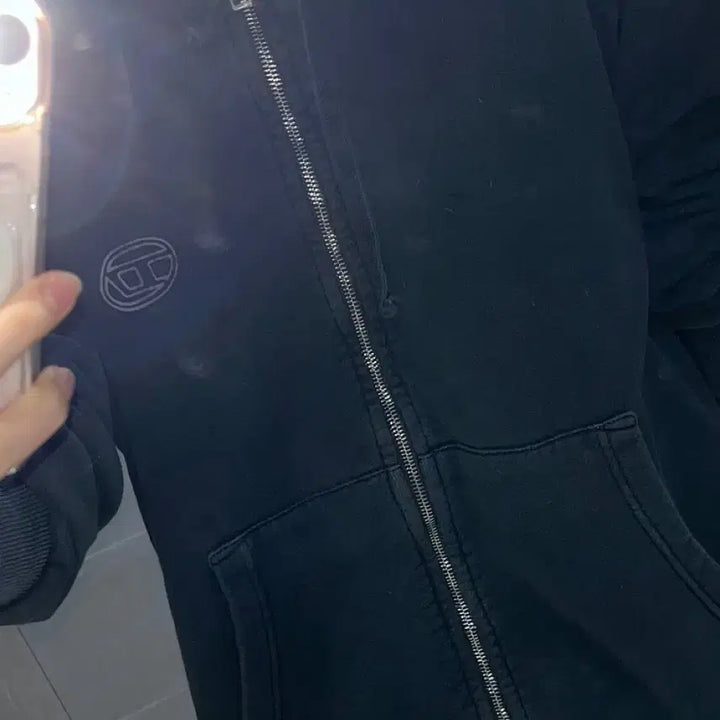 [BUNJANG] Diesel Logo Hoodie Zip-Up Charcoal / 디젤 diesel 로고 후드집업