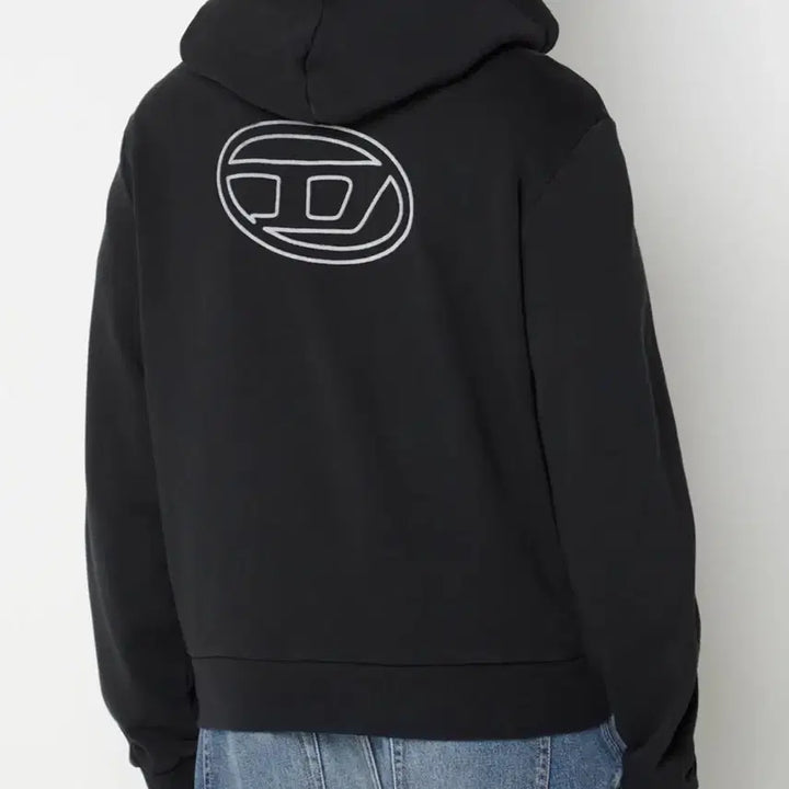 [BUNJANG] Diesel Logo Hoodie Zip-Up Charcoal / 디젤 diesel 로고 후드집업