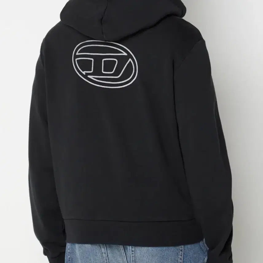 [BUNJANG] Diesel Logo Hoodie Zip-Up Charcoal / 디젤 diesel 로고 후드집업