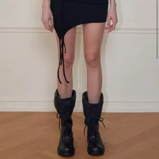 [BUNJANG] Bohemian Seoul Folded Mini Skirt Black / 보헤미안서울 folded mini skirt black