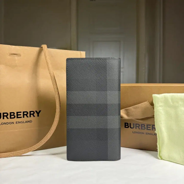 [BUNJANG] Burberry Murphy Check Long Wallet Charcoal / 버버리 머피 체크 롱 월렛 차콜 장지갑