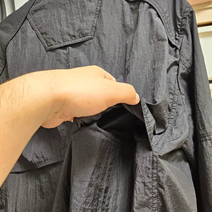 [BUNJANG] JUUN.J Nylon Black Shirt Jacket 44 / JUUN.J 준지 나일론 블랙 셔켓 44(실사107)