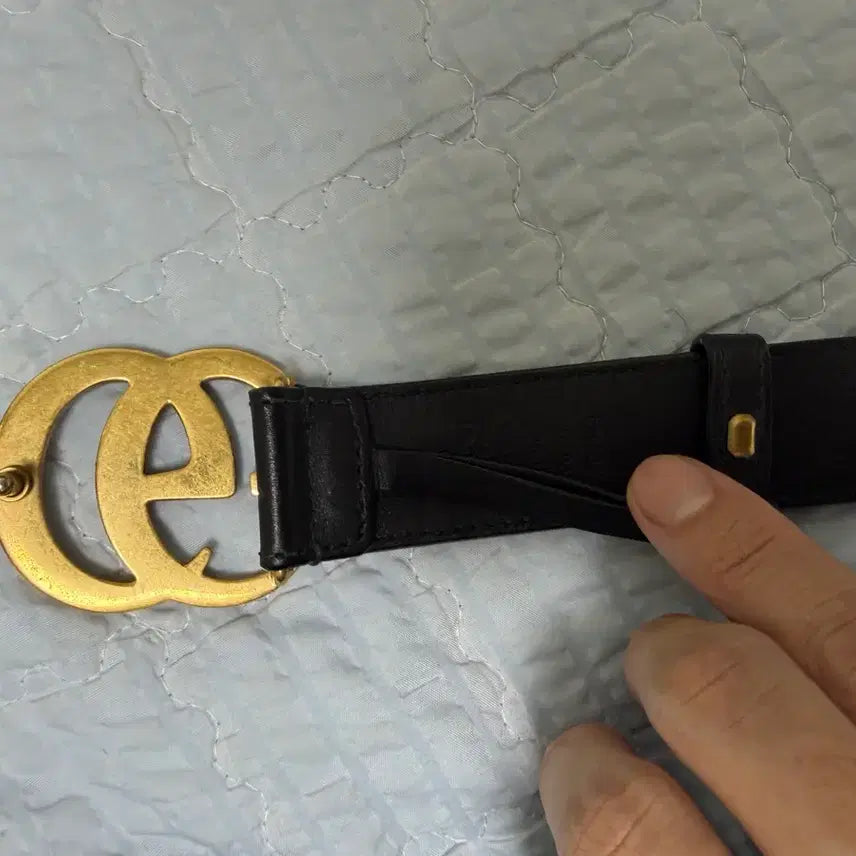 [BUNJANG] Gucci GG Marmont Belt Black Gold Buckle 90/3cm / 구찌 GG 마몽 벨트 블랙 금장 90/3cm