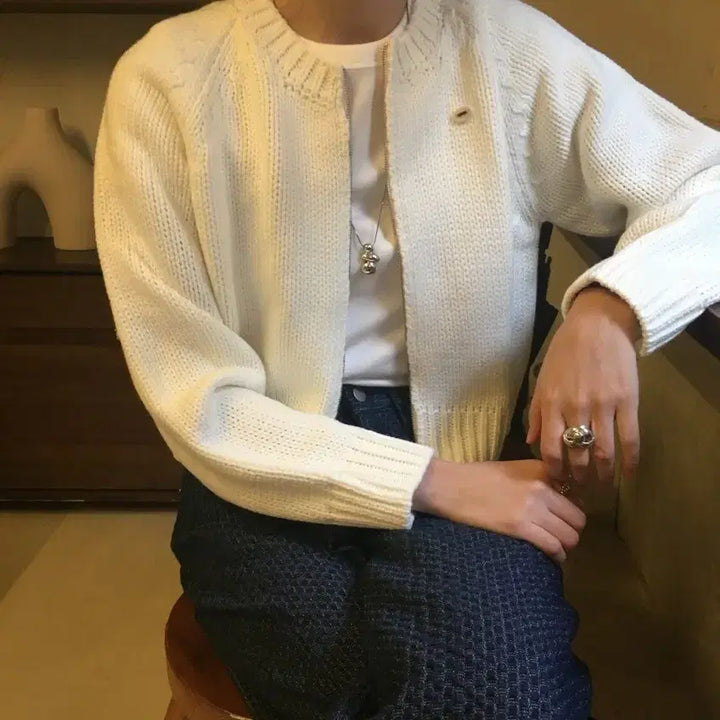 [BUNJANG] Unum Round Knit Zip-Up Cardigan / unum 라운드 니트 집업 가디건 (상태좋은)