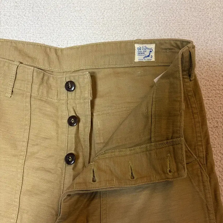 [BUNJANG] OrSlow 107 Back Satin Fatigue Pants Beige Khaki / [2] 오어슬로우 백사틴 퍼티그 팬츠 베이지 카키