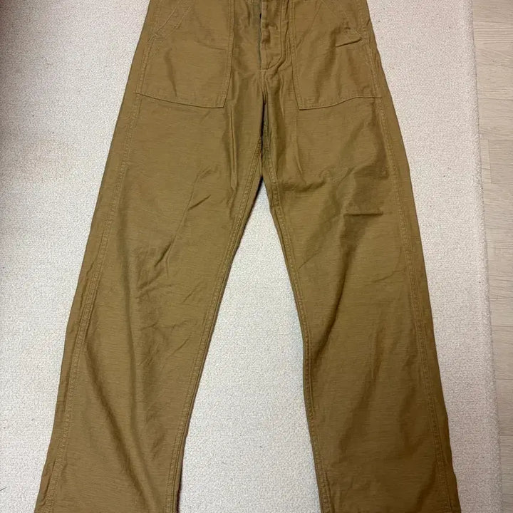 [BUNJANG] OrSlow 107 Back Satin Fatigue Pants Beige Khaki / [2] 오어슬로우 백사틴 퍼티그 팬츠 베이지 카키