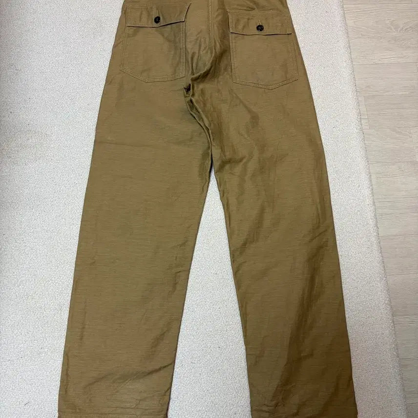 [BUNJANG] OrSlow 107 Back Satin Fatigue Pants Beige Khaki / [2] 오어슬로우 백사틴 퍼티그 팬츠 베이지 카키