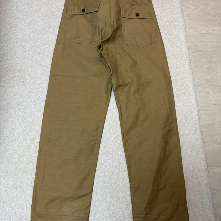 [BUNJANG] OrSlow 107 Back Satin Fatigue Pants Beige Khaki / [2] 오어슬로우 백사틴 퍼티그 팬츠 베이지 카키