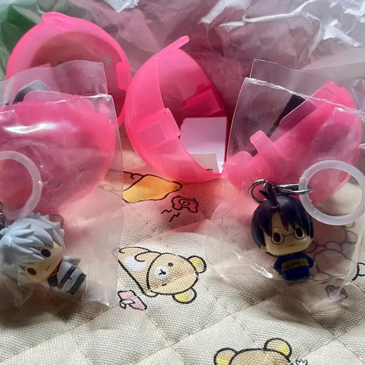 [BUNJANG] Gintama Yoshwara Great Combustion Marking Charm Keychain [Gintoki + Shinpachi] Set / 은혼 요시와라 대염상 마킹 메지루시 가챠 키링 [긴토키+신파치]
