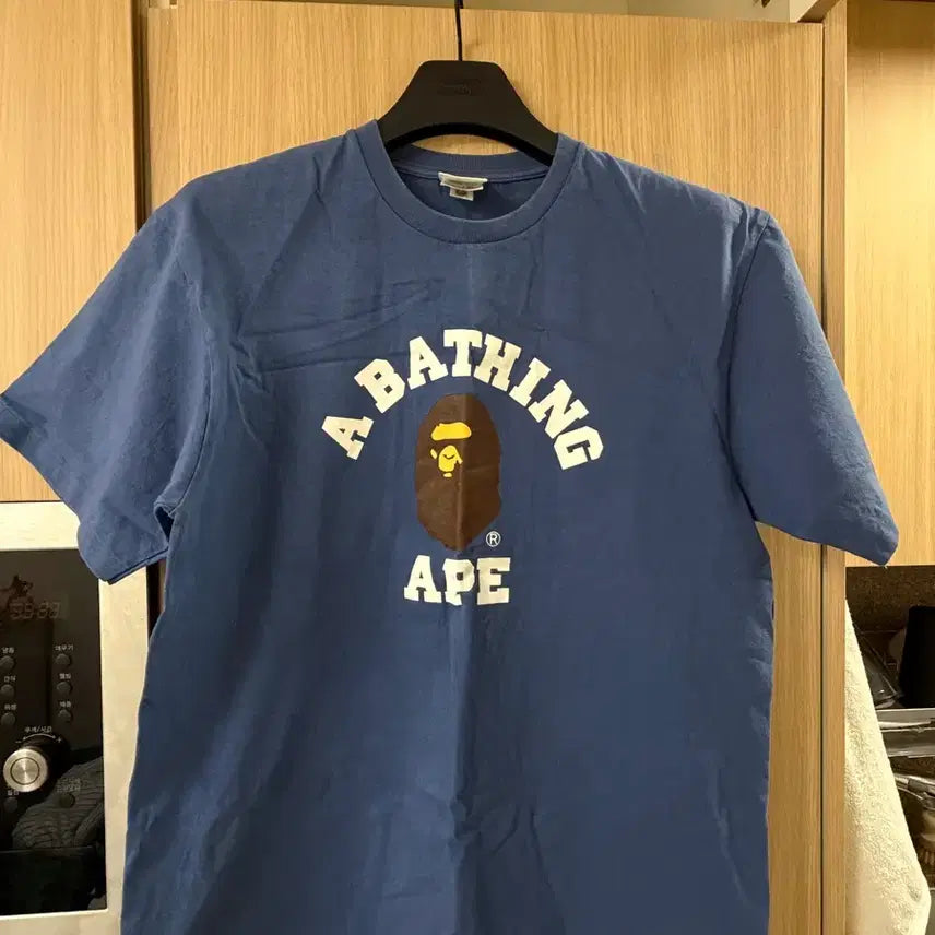 [BUNJANG] BAPE College Logo Short Sleeve T-Shirt XL Blue / 베이프 BAPE 컬리지 로고 반팔 티셔츠 XL 블루
